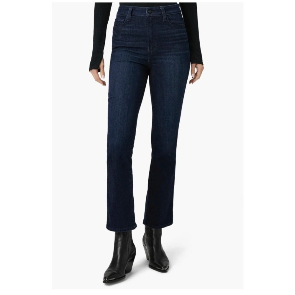 PAIGE Claudine Sz 29 Dark Indigo High Rise Ankle Flare Dark Wash Designer Denim